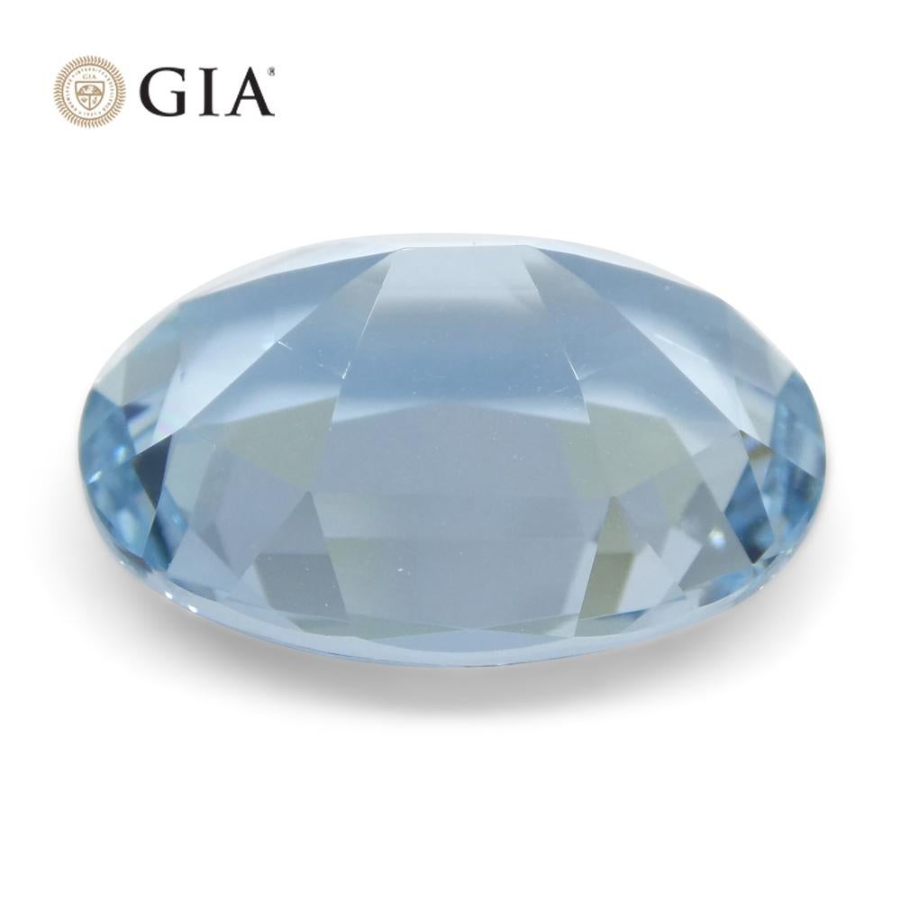 11.16ct Oval Blue Aquamarine GIA Certified Brazil Unheated For Sale 9