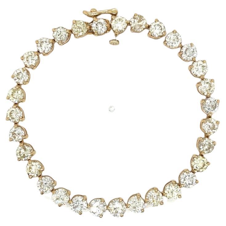 Pulsera de Tenis de Diamantes de Oro Amarillo de 18 quilates de 11,16 quilates