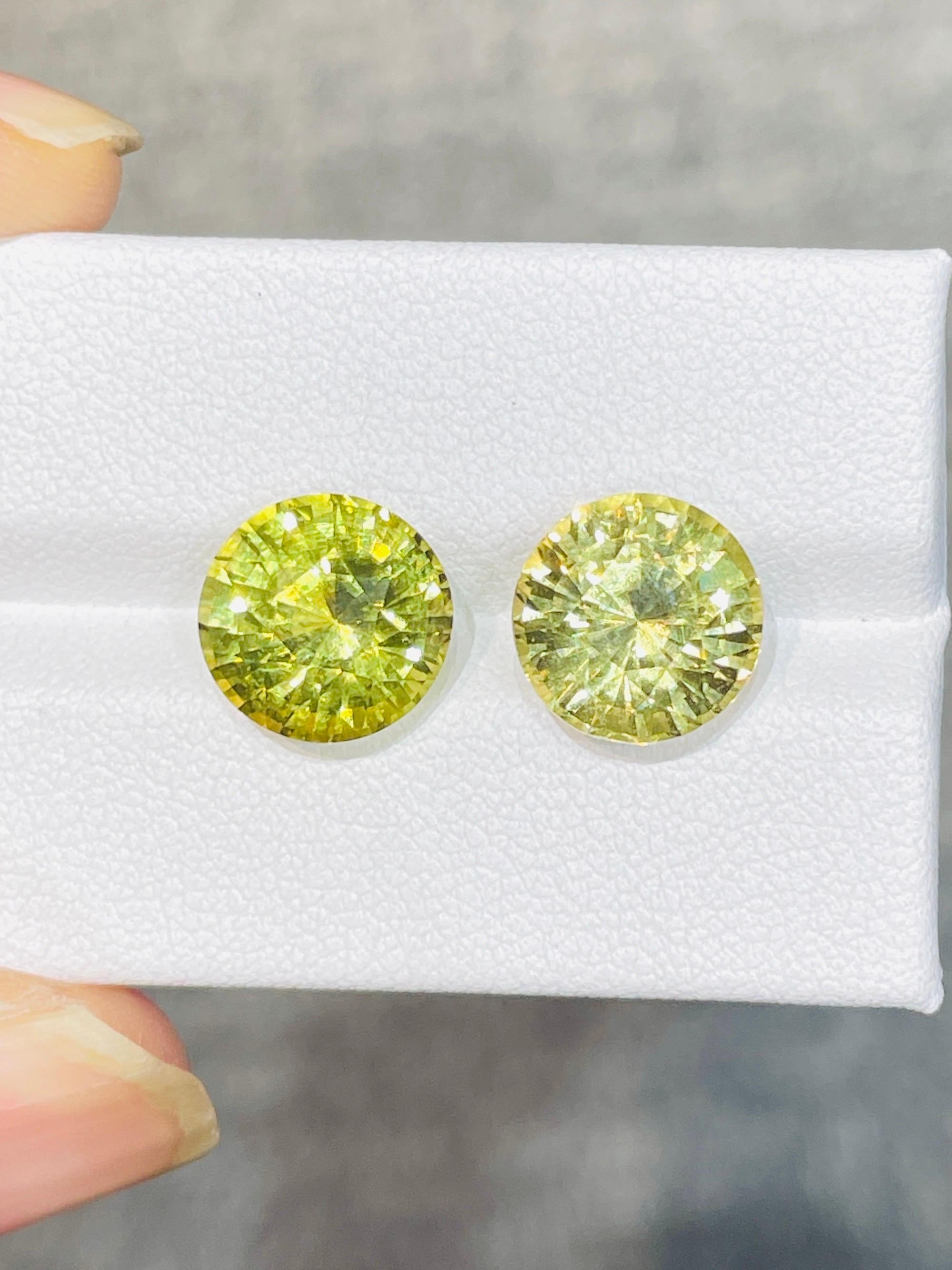 11,17 Karat Kanarienvogelgelber Chrysoberyll unbehandelt Sauberer und präziser Schliff im Angebot 1