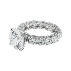 Anello con diamante tondo Brilliante 11,18 carati in oro bianco 18 carati