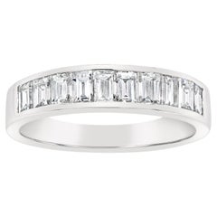1.11ct Baguette Diamond Half Eternity 18ct White Gold Ring