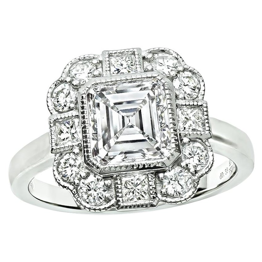 1.11ct Diamond Platinum Engagement Ring For Sale