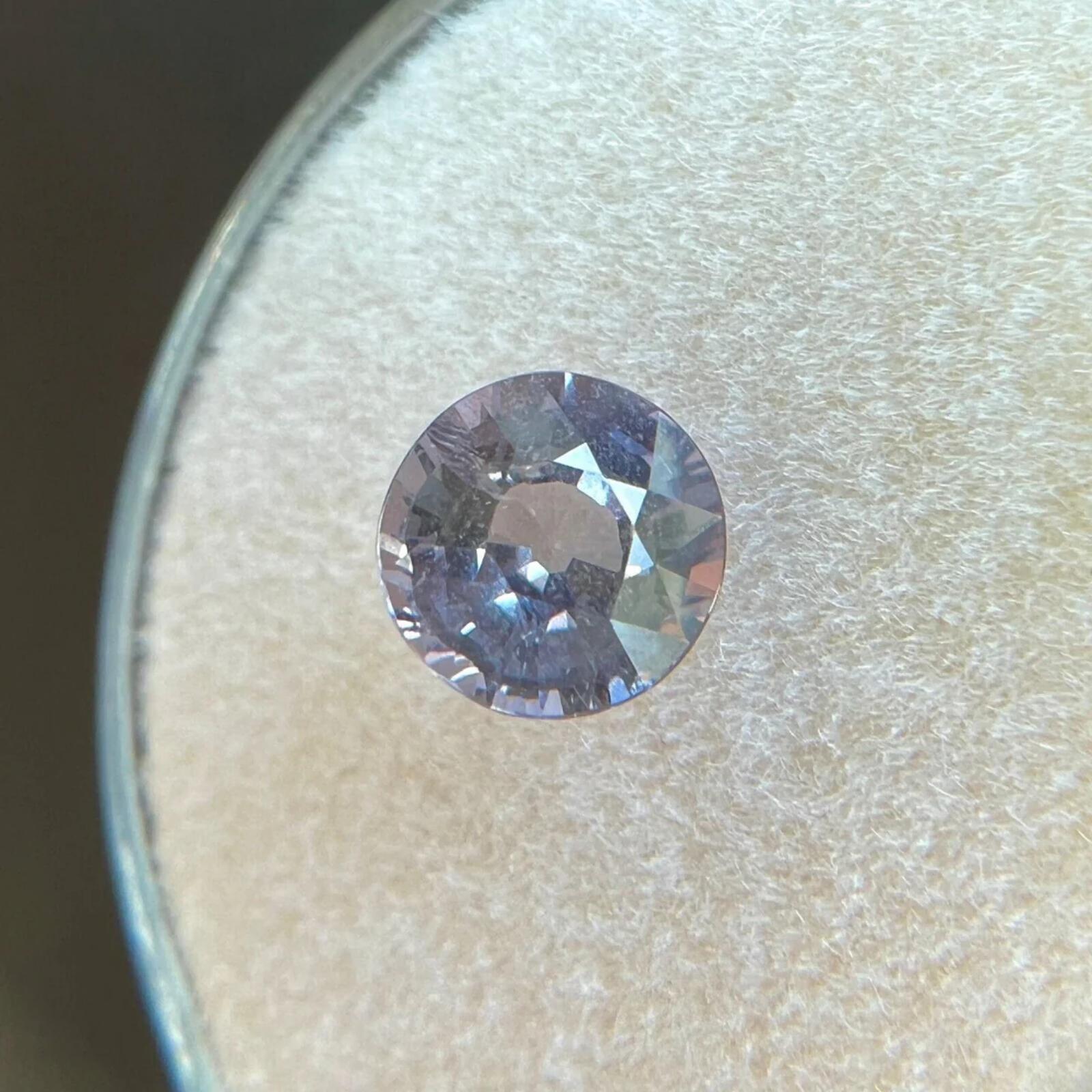 1.11ct Zafiro Lila Rosa Púrpura Gra Certificado Talla Redonda Sin Calor Gema Suelta 6mm en Nuevo estado para la venta en Birmingham, GB