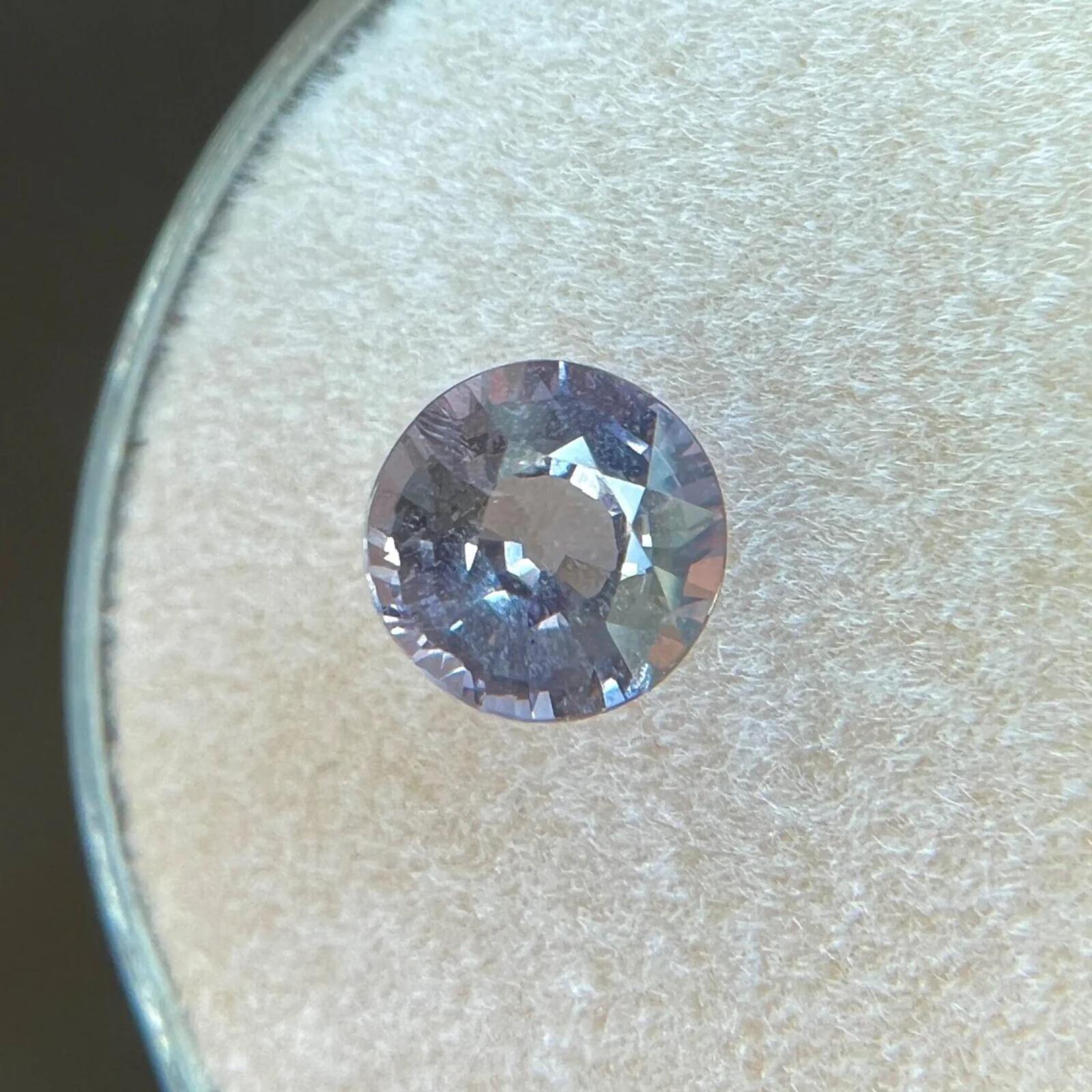 Femenino o masculino 1.11ct Zafiro Lila Rosa Púrpura Gra Certificado Talla Redonda Sin Calor Gema Suelta 6mm en venta