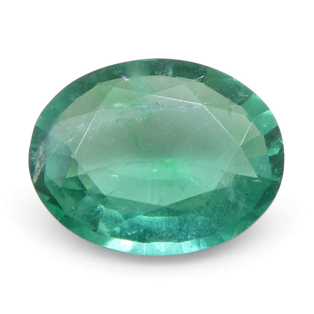 1.11ct Oval Green Emerald from Zambia For Sale 5