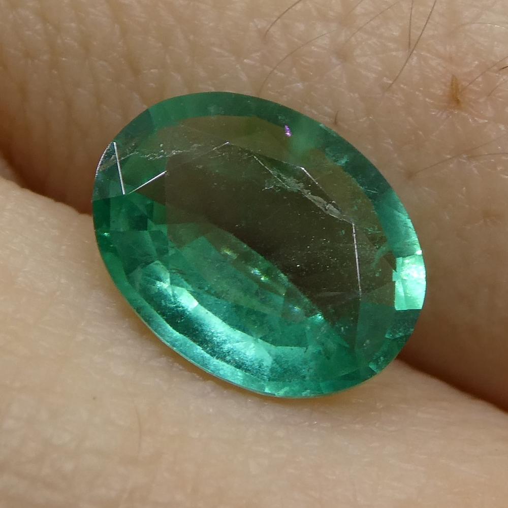 Smeraldo verde ovale da 1,11ct dello Zambia in vendita 4