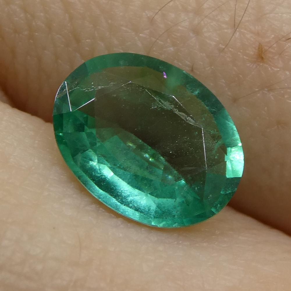 1.11ct Oval Green Emerald from Zambia For Sale 6