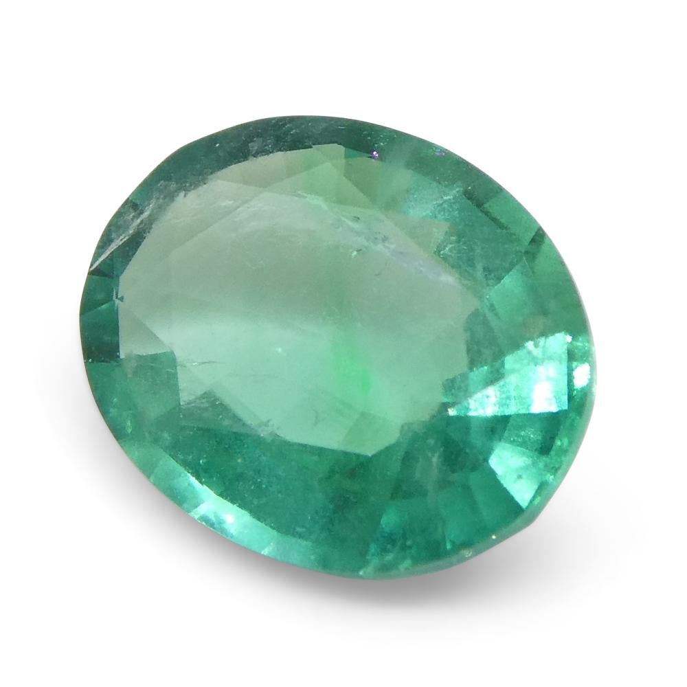 1.11ct Oval Green Emerald from Zambia For Sale 12