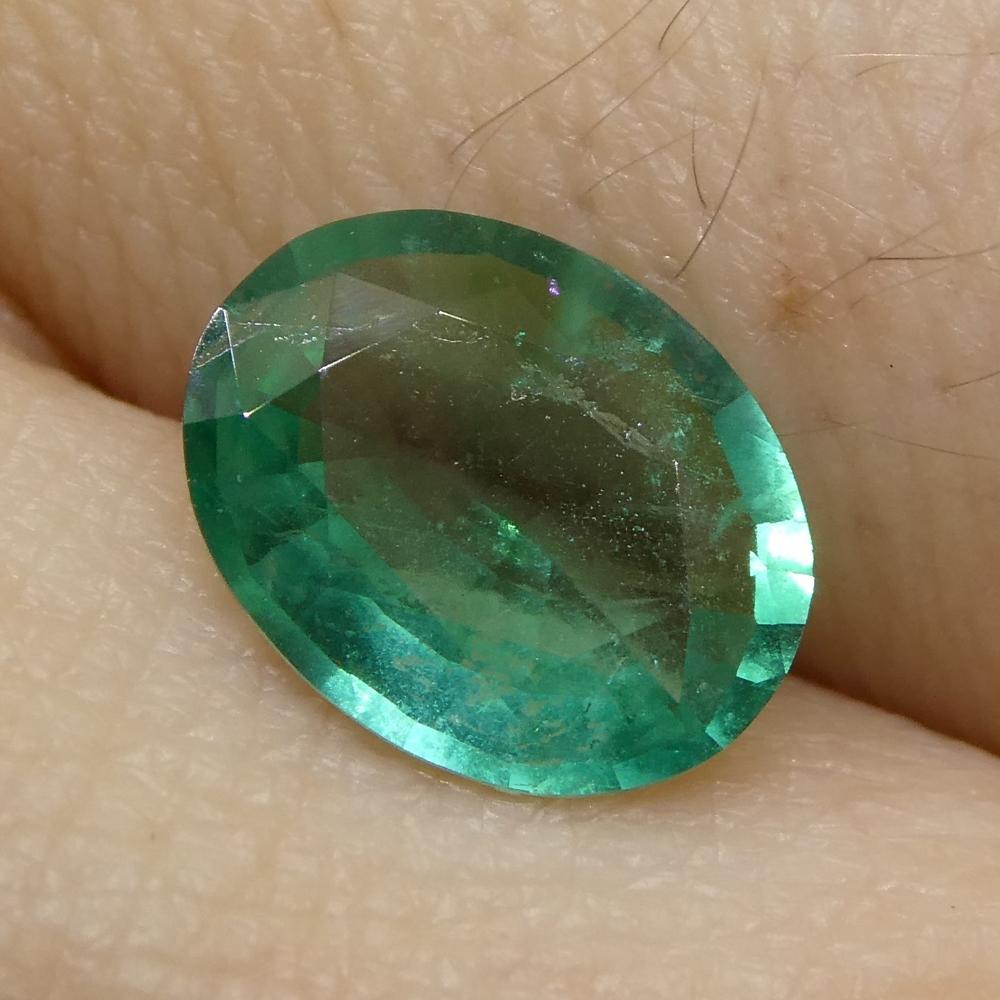 1.11ct Oval Green Emerald from Zambia For Sale 13
