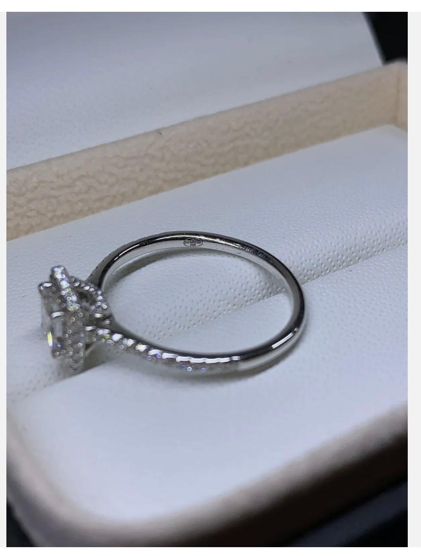 1.11ct Princess Diamond GIA Certified Solitaire Engagement Ring 18ct White Gold
1.11ct GIA Princess Diamond Halo Engagement Ring Diamond Band 18k White Gold.

GIA CERTIFICATE D-VVS2 

Classic solitaire princess diamond engagement ring in 18ct white