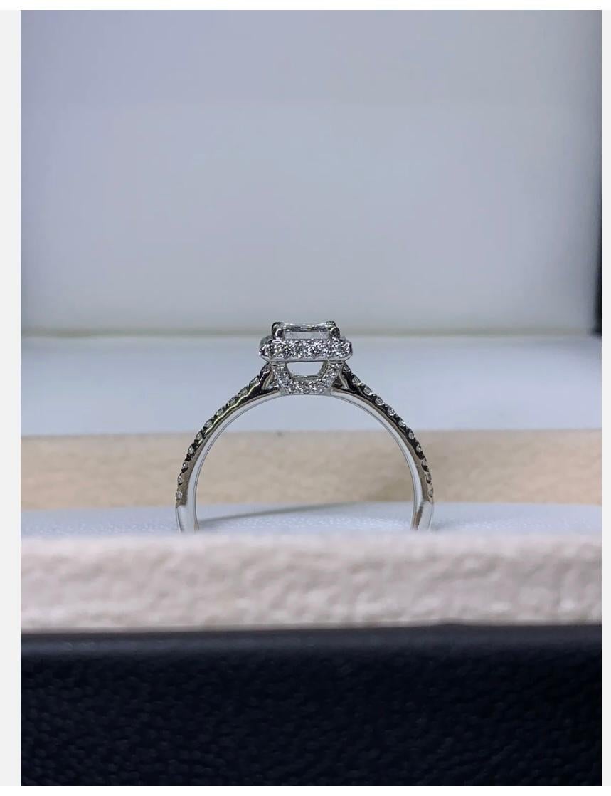 Women's 1.11ct Princess Diamond GIA Certified Solitaire Engagement Ring 18ct White Gold For Sale