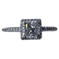 1.11ct Princess Diamond GIA Certified Solitaire Engagement Ring 18ct White Gold