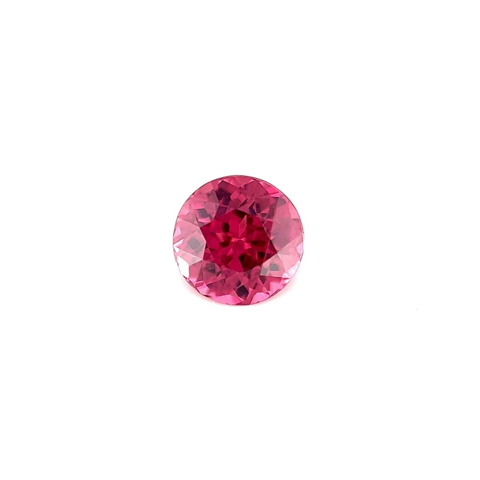 1.11ct Vivid Purple Pink Rhodolite Garnet Round Brilliant Cut Gemstone VS For Sale