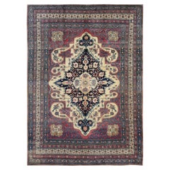 11'1"x15'4" Red Antique Lavar Kerman Medallion Wool Hand Knotted Oriental Rug