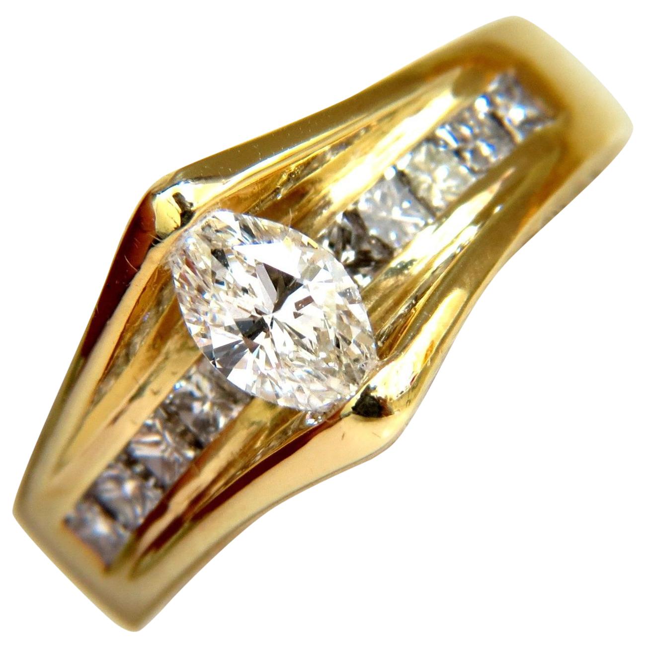 Bague Mod Déco faite à la main de 1,12 carat en or 18 carats avec diamants de 1,12 carat de Tension Classe supérieure