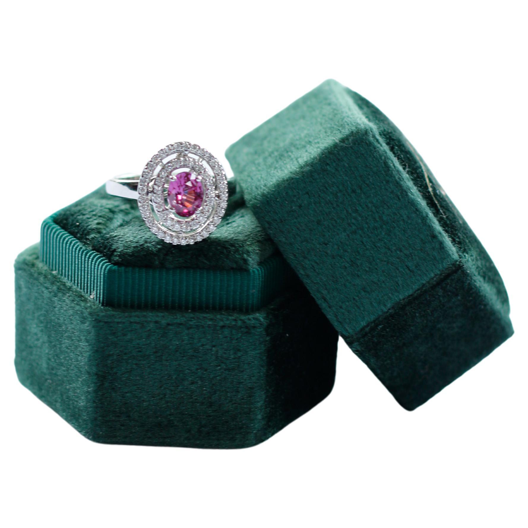Ceylon Pink Sapphire 1.12 Carat Cocktail Ring For Sale
