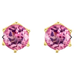 1.12 Carat Ceylon Pink Sapphire Stud Earrings Gold or Platinum
