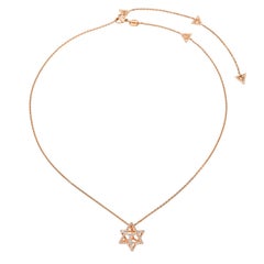 1.12 Carat Diamond 3D Star of David Merkaba Necklace 18K Rose Gold by Merkaba