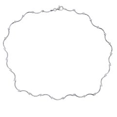 1.12 Carat Diamond Gold Swirl Hinged Link Necklace