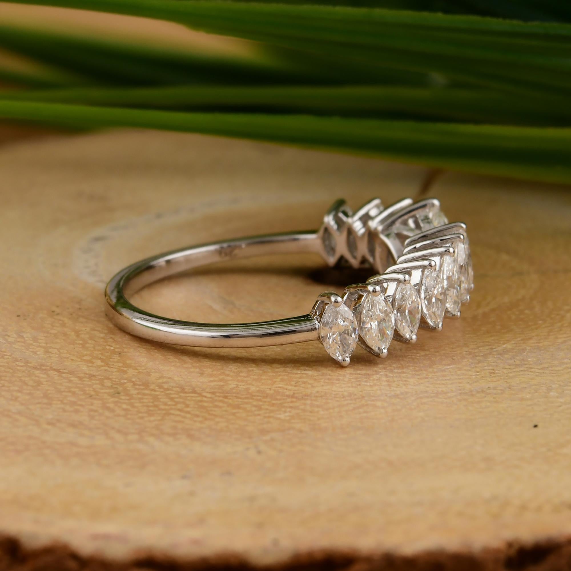in vendita:  Anello impilabile a fascia aperta con diamante da 1,12 carati in oro bianco massiccio 18k 6