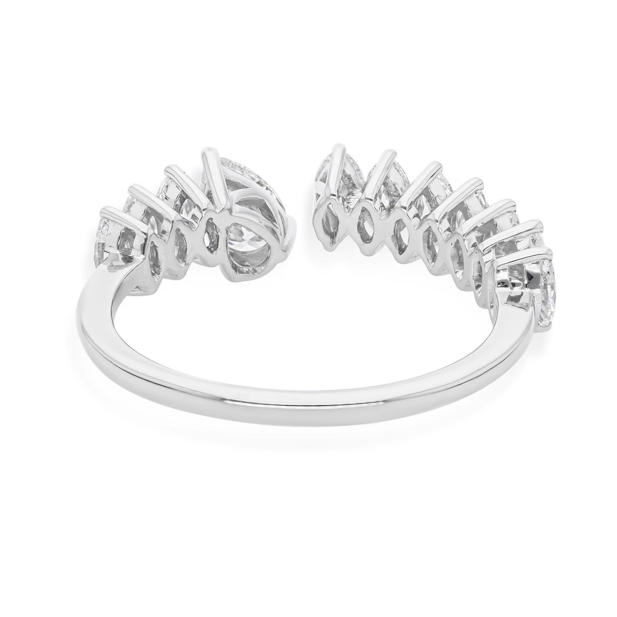 in vendita:  Anello impilabile a fascia aperta con diamante da 1,12 carati in oro bianco massiccio 18k 9