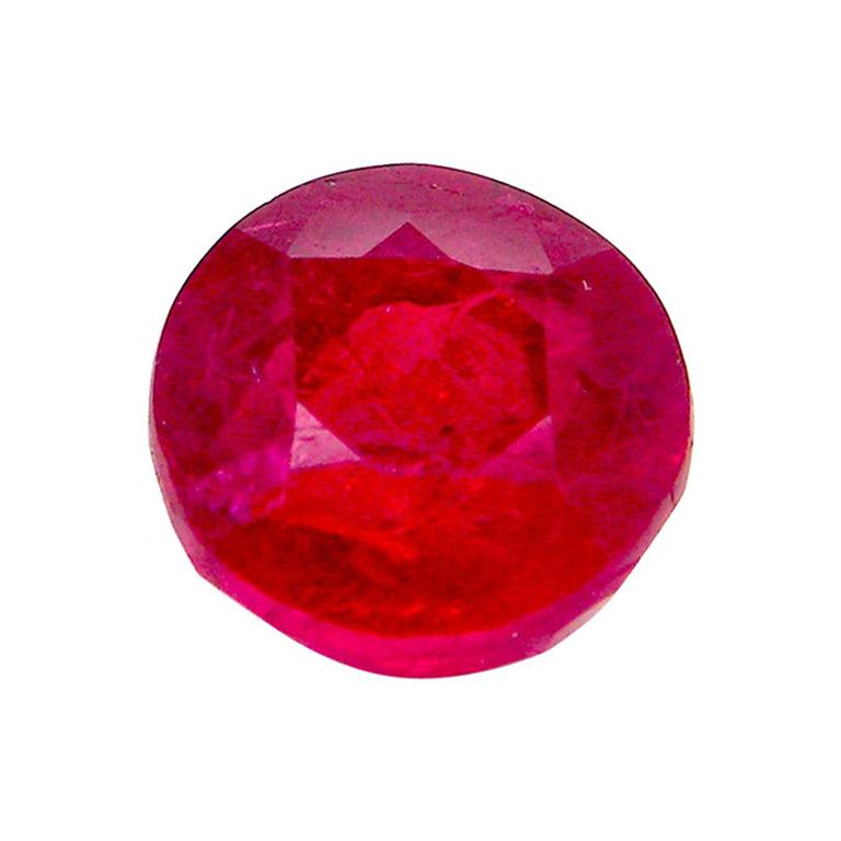 1.12 Carat GIA Certified Pigeon's Blood Red Unheated Round-Cut Burmese Ruby