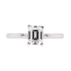 1.12 Carat Natural GIA Emerald Cut Diamond Engagement Ring