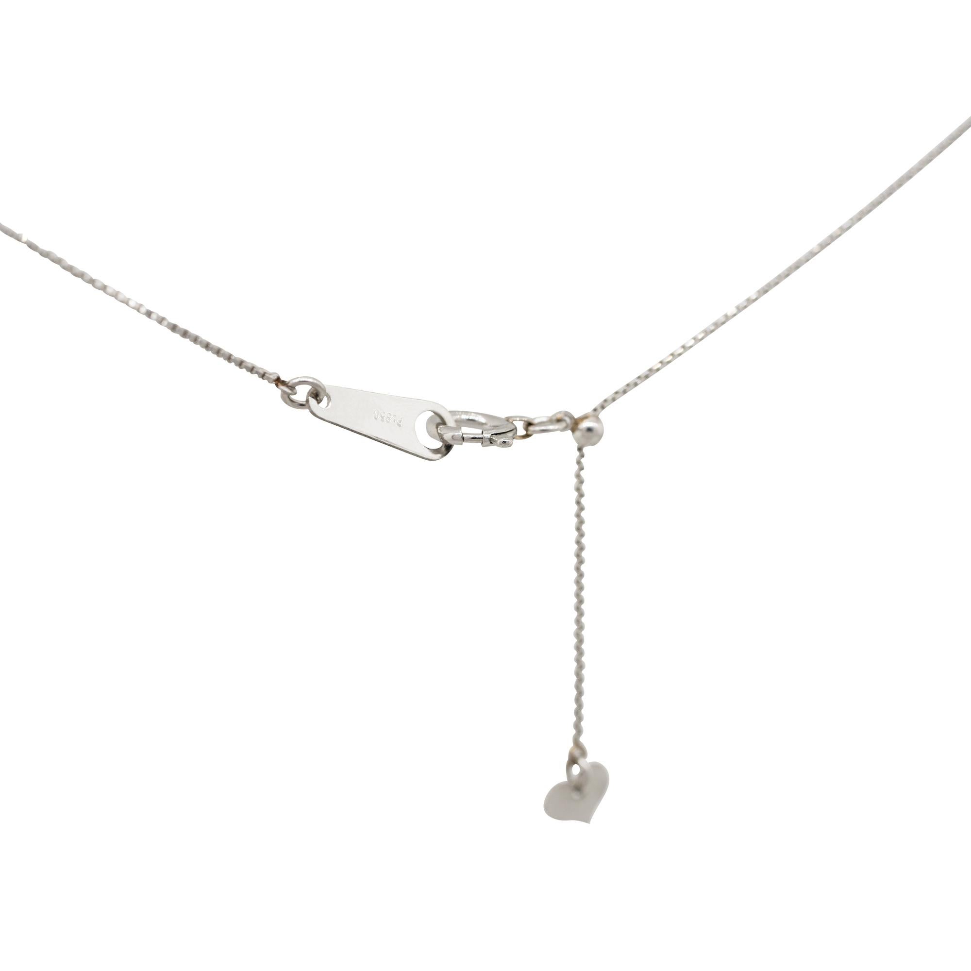 Women's 1.12 Carat Oval Sapphire Diamond Pendant Necklace Platinum in Stock