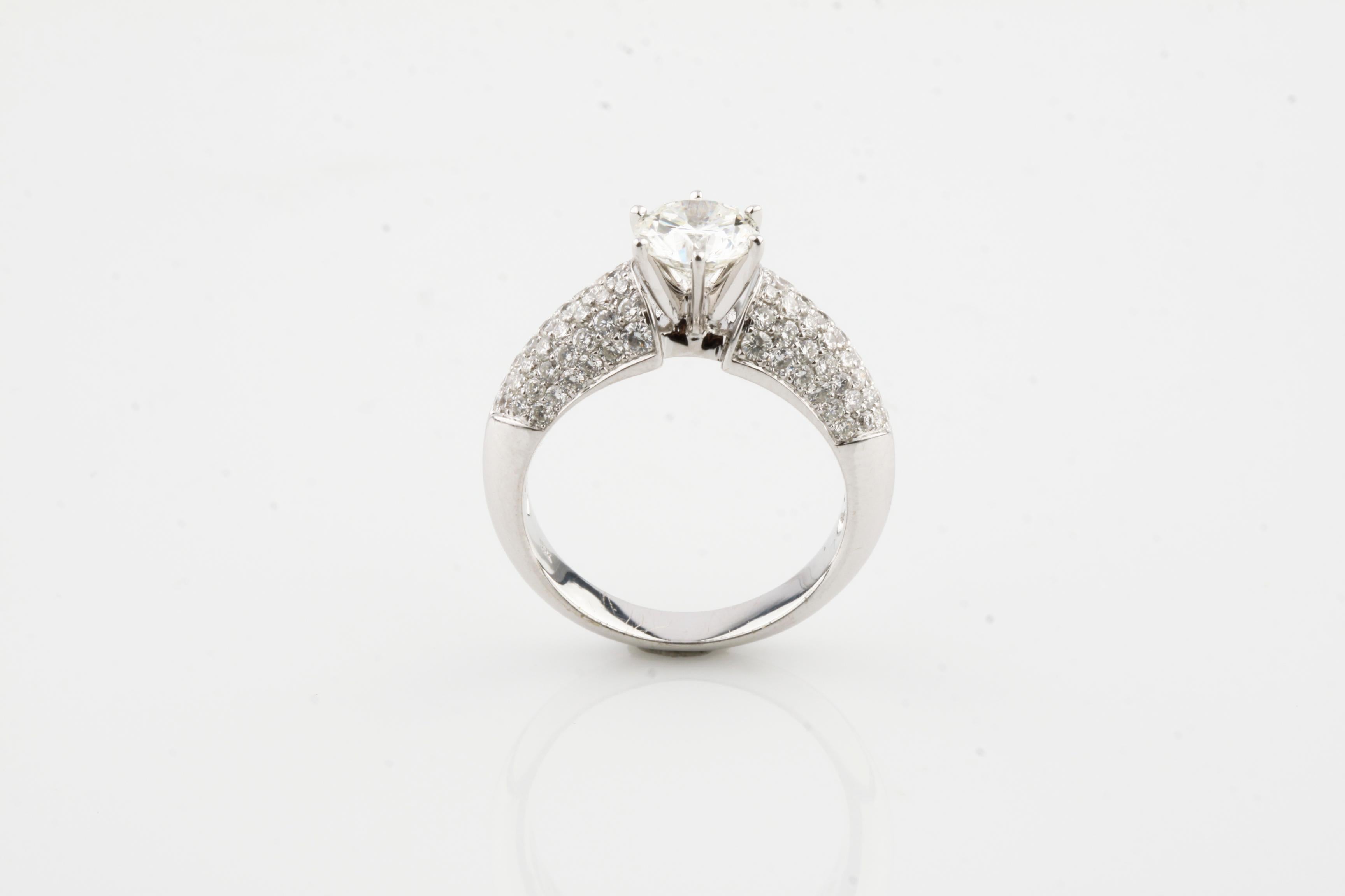 pave solitaire ring
