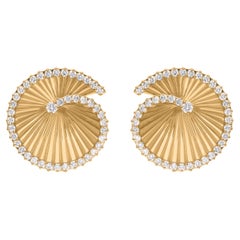 1,12 Karat SI Reinheit HI Farbe Diamant Designer-Ohrringe 14 Karat Gelbgold
