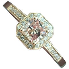 1.12 Carat TW Princess H SI1 Diamond Halo Engagement Ring 14 Karat Ben Dannie