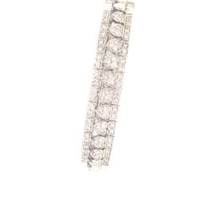1.12 Carat Diamond Bangle with Heart Shape Motif White Gold Italy with box