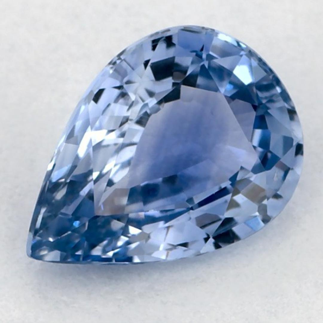 Gema suelta de zafiro azul pera de 1.12 qt Corte pera en venta
