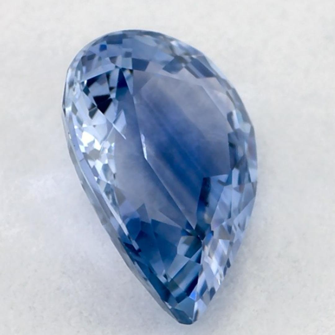 Gema suelta de zafiro azul pera de 1.12 qt en venta 1