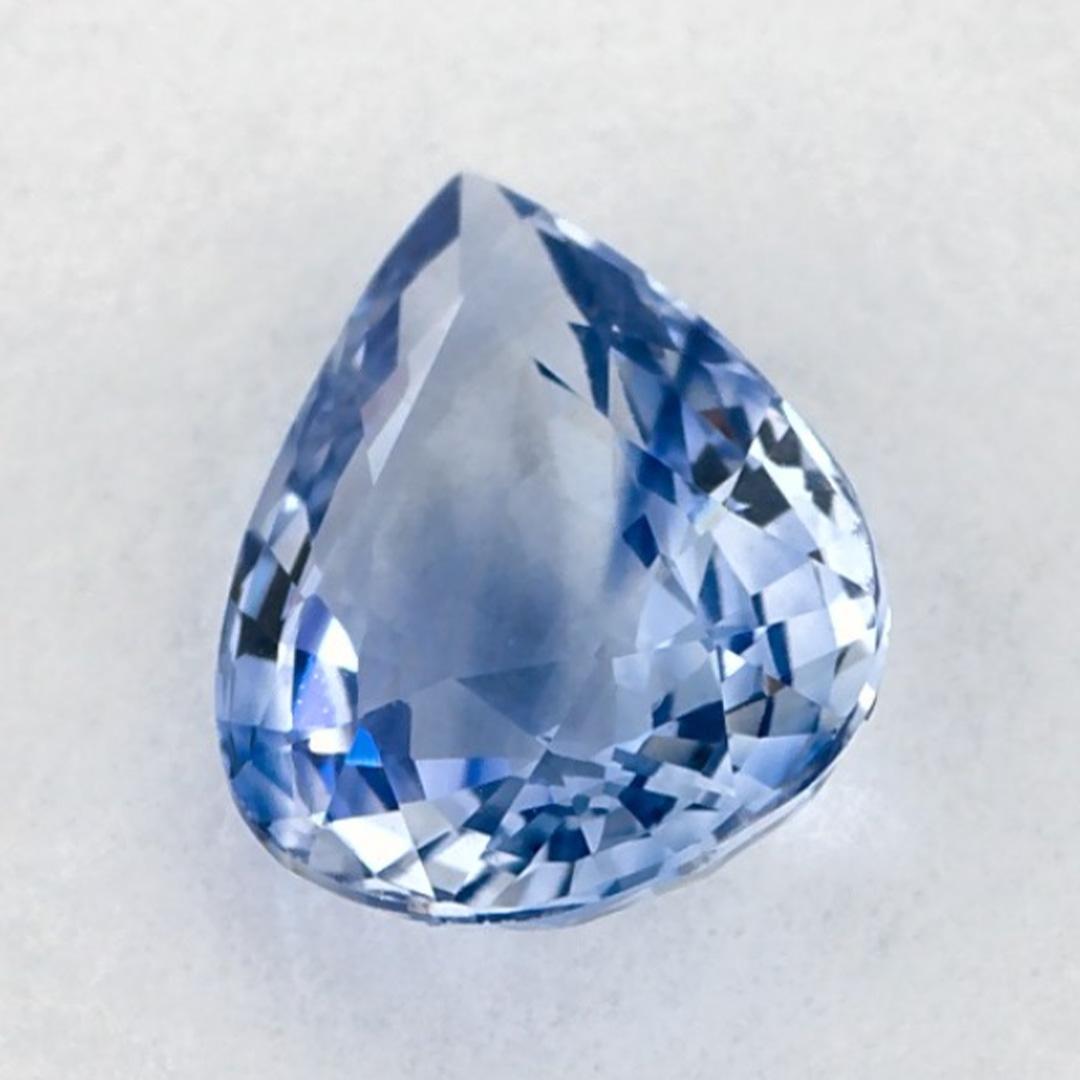 1.12 carati di zaffiro blu a forma di pera sciolto in vendita 3