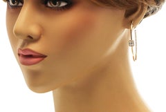 1.12 Ct Diamonds in 18K Rose Gold Hoop Earrings