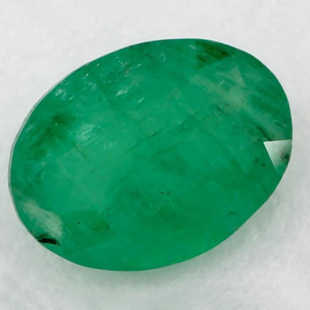 1.12 Karat Smaragd Oval Loser Edelstein (Ovalschliff) im Angebot