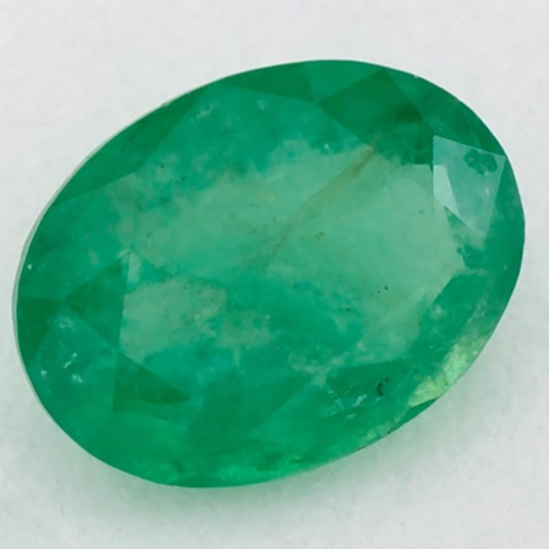1.12 Karat Smaragd Oval Loser Edelstein (Ovalschliff) im Angebot