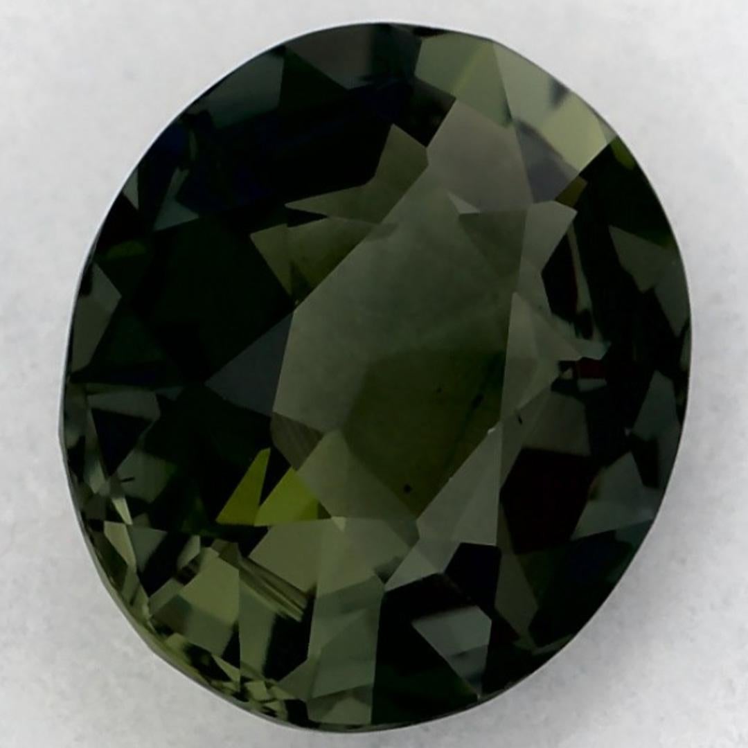 Gema suelta ovalada de zafiro verde de 1.12 qt en venta 2