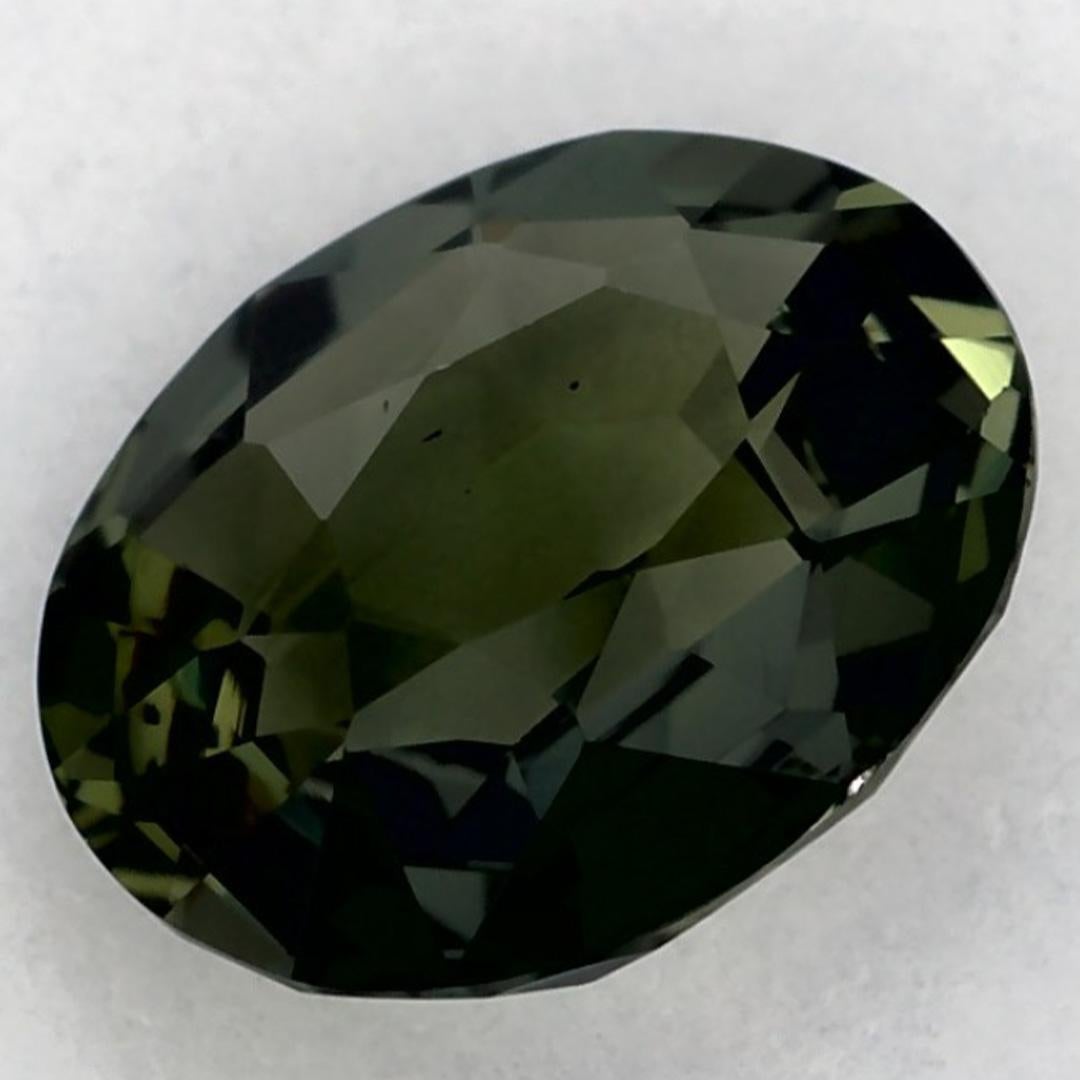 Gema suelta ovalada de zafiro verde de 1.12 qt en venta 3