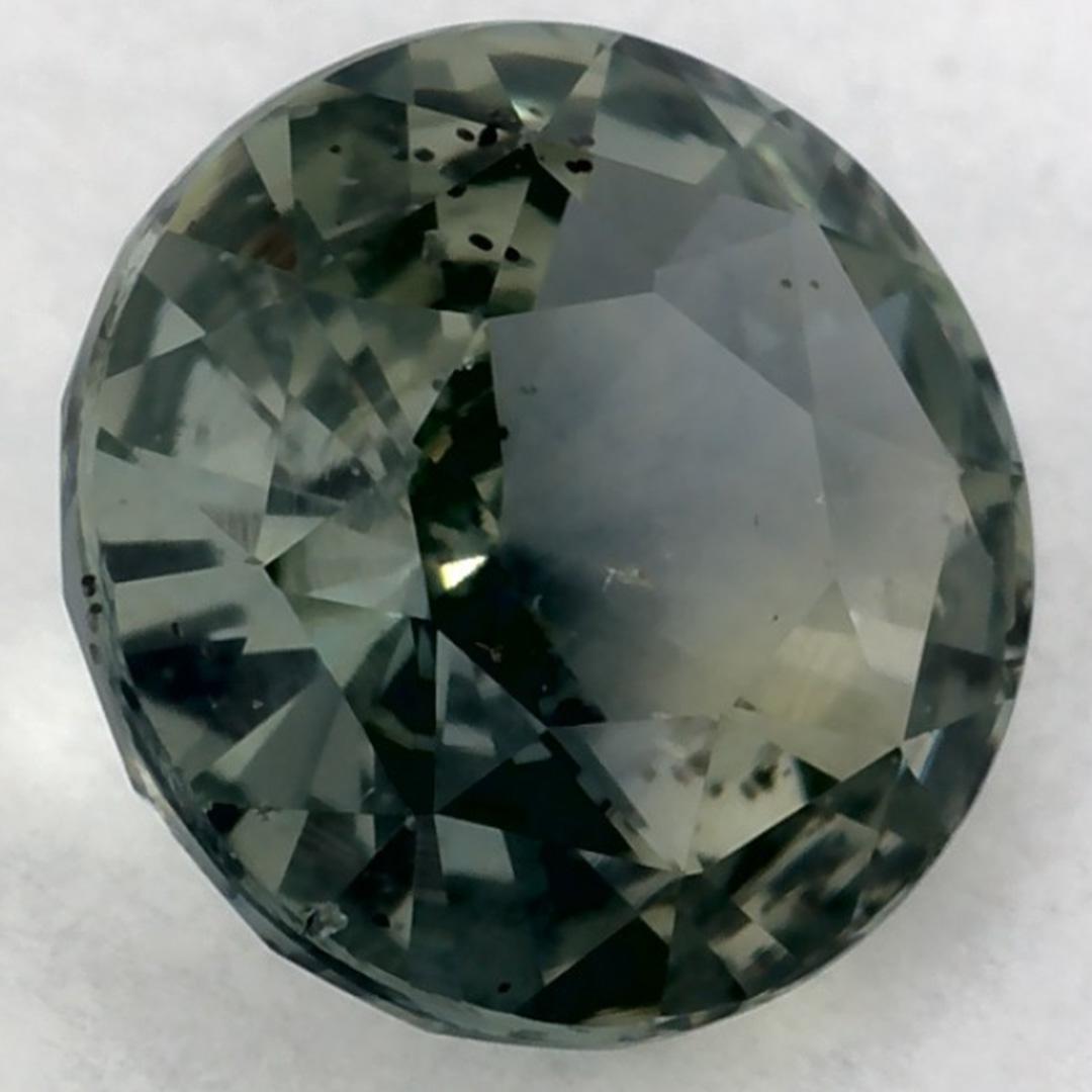 Taille ronde 1.12 Ct Green Sapphire Round Loose Gemstone (Saphir vert rond en vrac) en vente