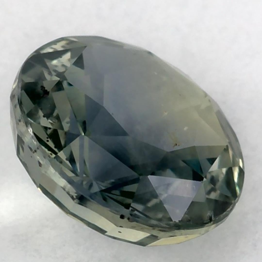 1.12 Ct Green Sapphire Round Loose Gemstone (Saphir vert rond en vrac) en vente 1