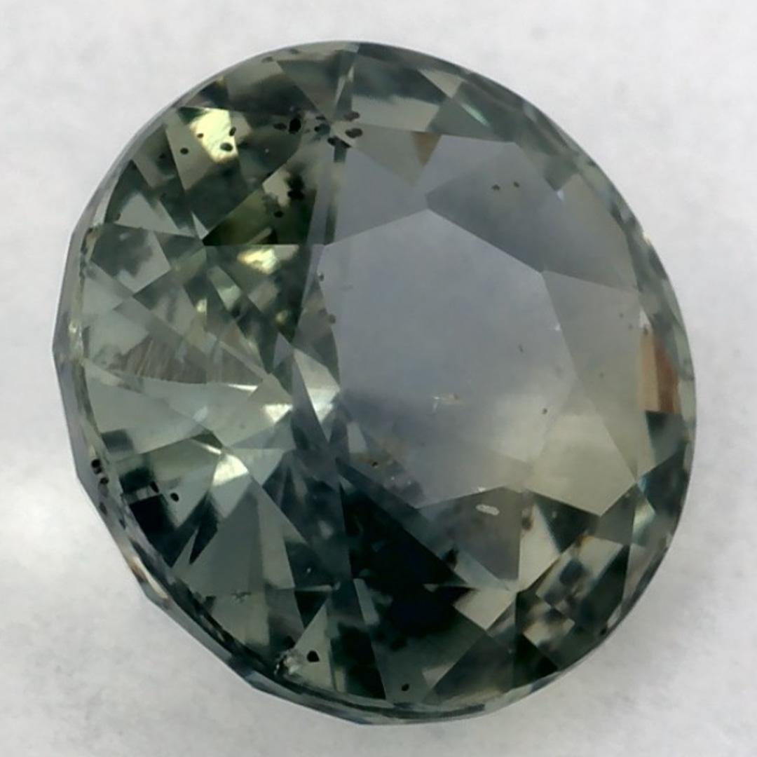 1.12 Ct Green Sapphire Round Loose Gemstone (Saphir vert rond en vrac) en vente 2