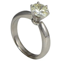1.12 Ct Round Brilliant Cut Diamond Solitaire Engagement Ring in White Gold