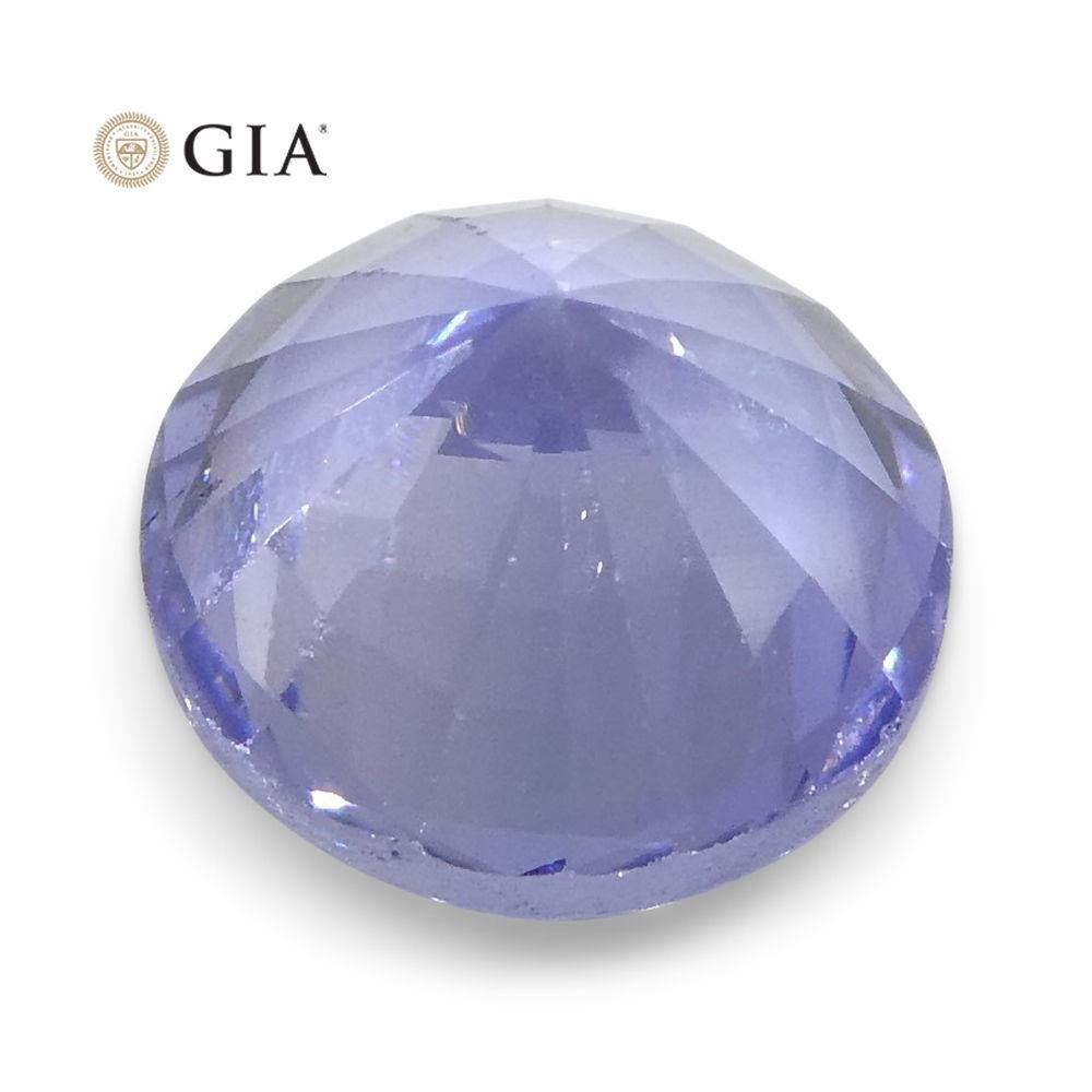 1.12 ct Round Violetish Blue Sapphire GIA Certified Sri Lankan Unheated For Sale 2