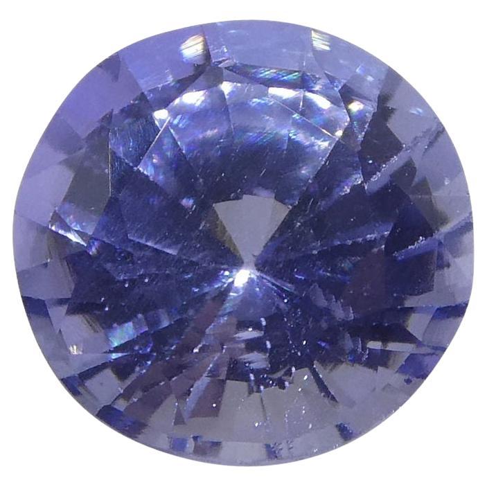 1.12 ct Round Violetish Blue Sapphire GIA Certified Sri Lankan Unheated For Sale