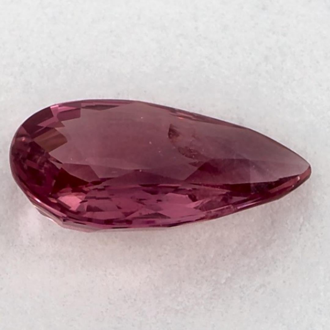 1.12 Ct Ruby Pear Loose Gemstone In New Condition For Sale In Fort Lee, NJ