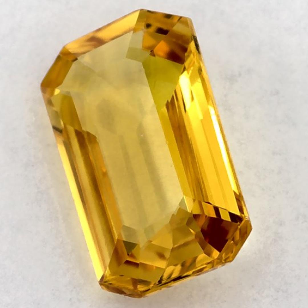 Taille émeraude 1.12 Ct Yellow Sapphire Octagon Loose Gemstone (pierre précieuse en vrac) en vente