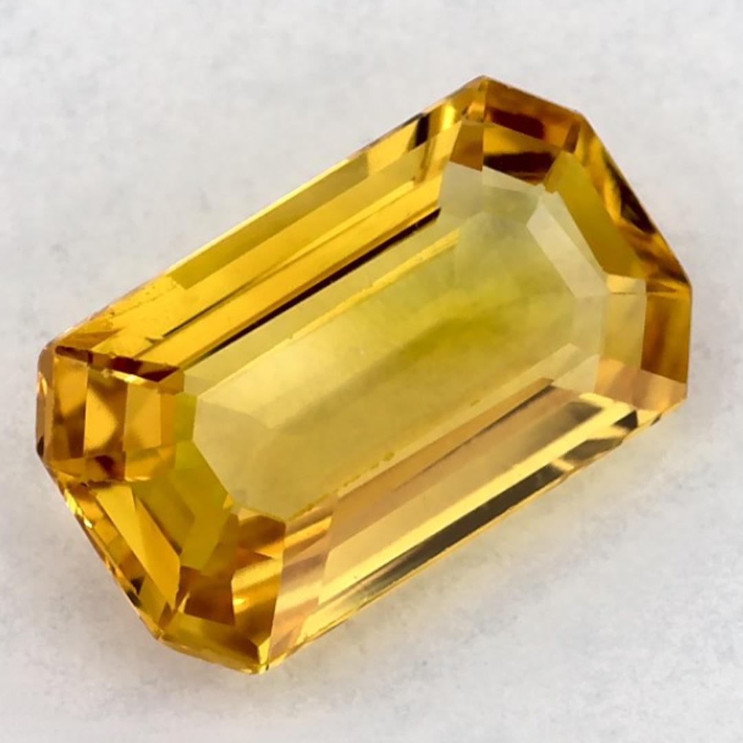 1.12 Ct Yellow Sapphire Octagon Loose Gemstone (pierre précieuse en vrac) Neuf - En vente à Fort Lee, NJ