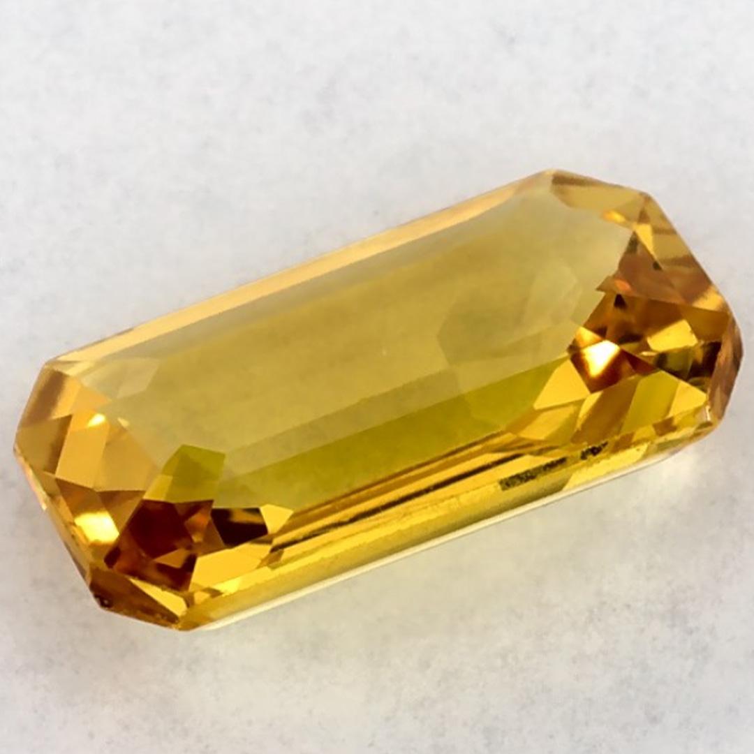 1.12 Ct Yellow Sapphire Octagon Loose Gemstone (pierre précieuse en vrac) en vente 2